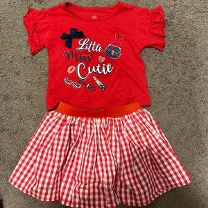 Toddler girls wonder nation size 3 matching skirt and shirt